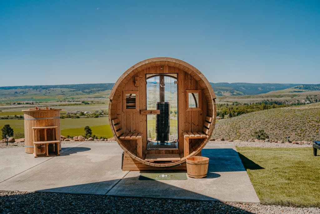 Sauna and Cold Plunge with Scenic Backdrop
